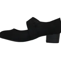 Jana Heels<- Low Heel Strap - 24360-29 - Black