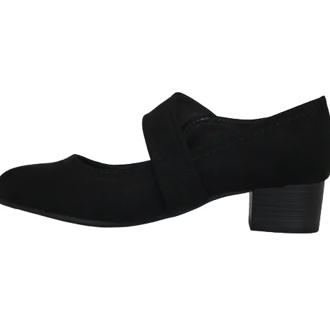 Jana Heels<- Low Heel Strap - 24360-29 - Black