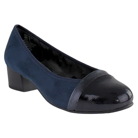 Jana Heels<Block Heeled Pumps - 22464-41 - Navy Patent