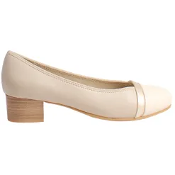 Jana Heels<Ladies Block Heeled Pumps - 22367-42 - Beige