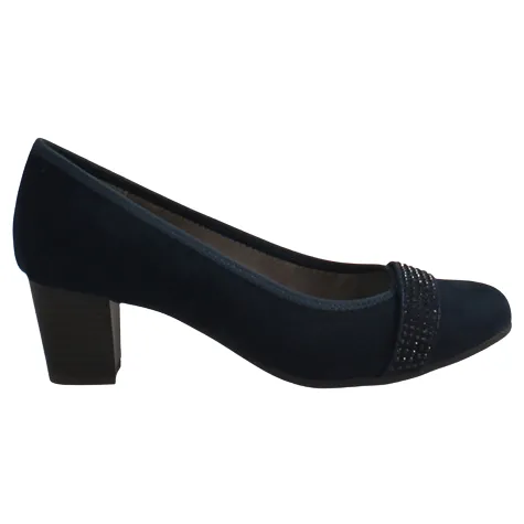 Jana Heels<Ladies Block Heeled Pumps- 22467-42 - Navy