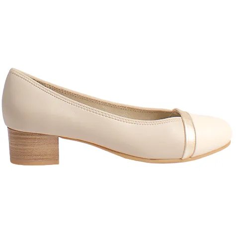 Jana Heels<Ladies Block Heeled Pumps - 22367-42 - Beige