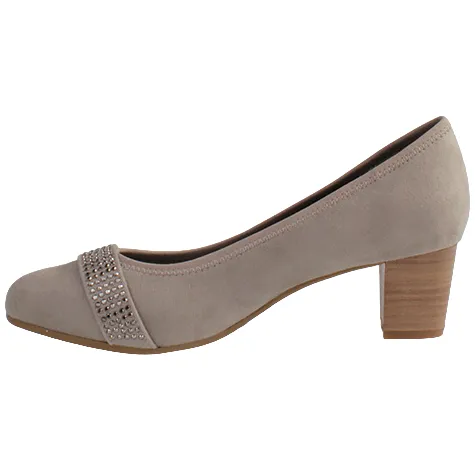 Jana Heels<Ladies Block Heeled Pumps - 22467-42 - Stone