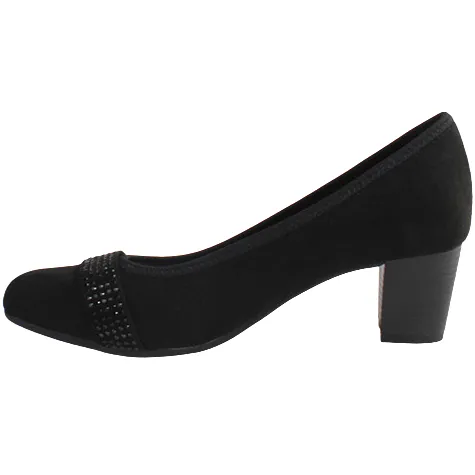 Jana Heels<Ladies Block Heeled Pumps- 22467-42 - Black
