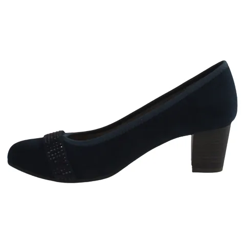 Jana Heels<Ladies Block Heeled Pumps- 22467-42 - Navy