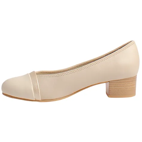Jana Heels<Ladies Block Heeled Pumps - 22367-42 - Beige