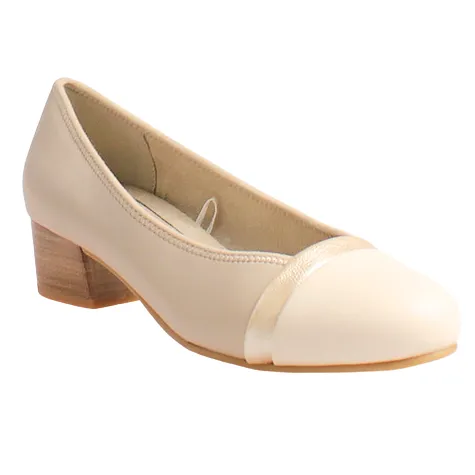Jana Heels<Ladies Block Heeled Pumps - 22367-42 - Beige