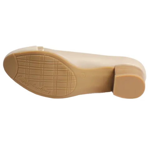Jana Heels<Ladies Block Heeled Pumps - 22367-42 - Beige