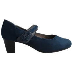 Jana Heels<Ladies Cross Strap Pumps - 24464-42 - Navy Suede
