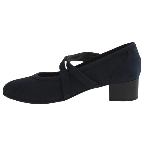 Jana Heels<Ladies Cross Strap Pumps - 24363-42 - Navy Suede