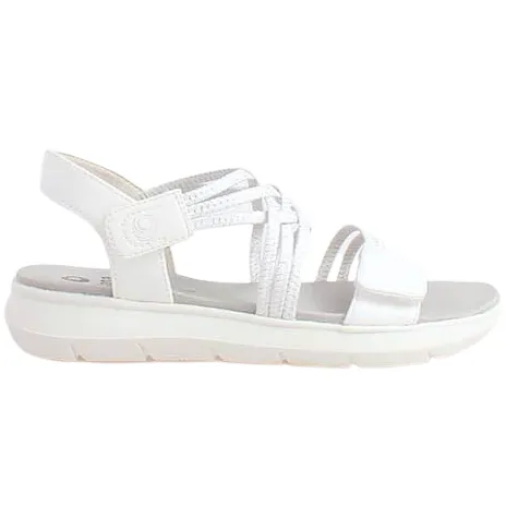 Jana Sandals<Ladies Flat Sandals - 28766-42 - White/Silver