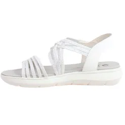 Jana Sandals<Ladies Flat Sandals - 28766-42 - White/Silver