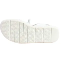 Jana Sandals<Ladies Flat Sandals - 28766-42 - White/Silver