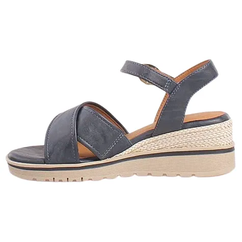 Jana Sandals<Ladies Wedge Sandals - 28777-44 - Navy