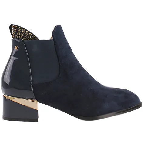 Kate Appleby Boots<Block Heeled Ankle Boots - Alce- Navy Suede