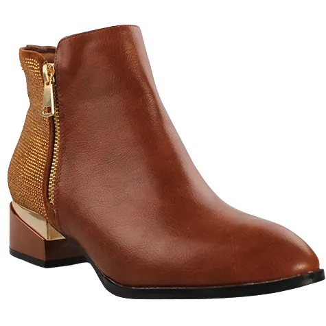 Kate Appleby Boots<Block Heeled Ankle Boots - Forfar - Tan Sparkle