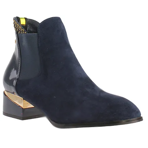 Kate Appleby Boots<Block Heeled Ankle Boots - Alce- Navy Suede