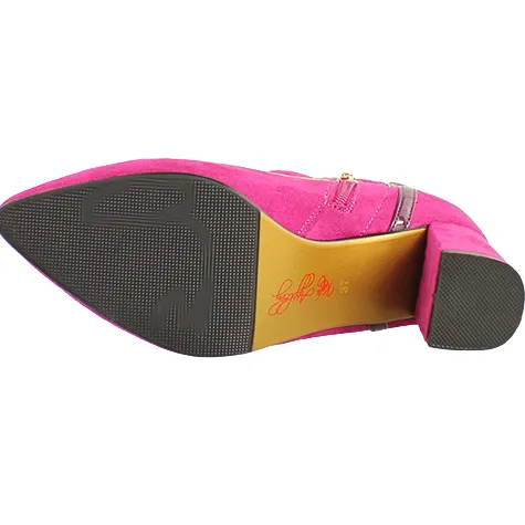 Kate Appleby Boots<Block Heeled Ankle Boots - Bolsover - Pink Suede