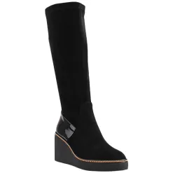 Kate Appleby Boots<Wedge Knee Boots - Cailedon - Black Suede