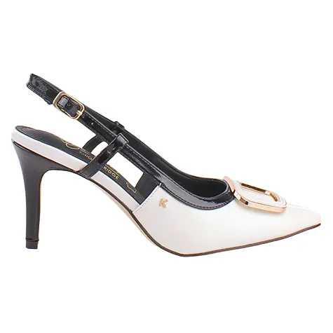 Kate Appleby Shoes<Ladies Patent Slingbacks - Longcot - White / Black