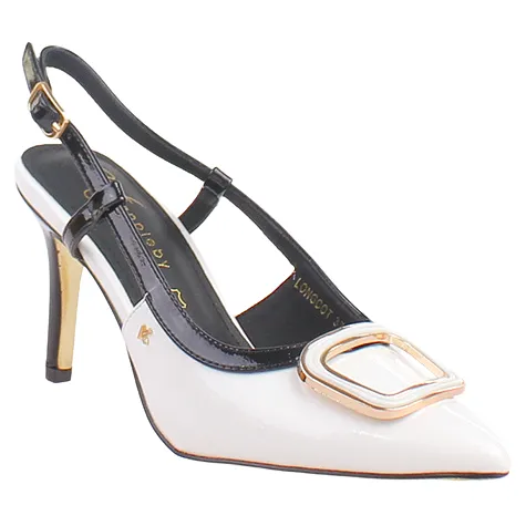 Kate Appleby Shoes<Ladies Patent Slingbacks - Longcot - White / Black