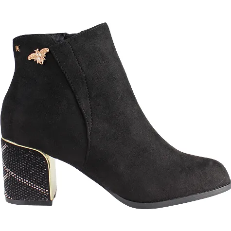 Kate Appleby Boots<Ladies Block Heeled Ankle Boots - Leyburn - Black Suede