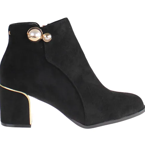 Kate Appleby Boots<Ladies Block Heeled Ankle Boots - LLMinster - Black Suede