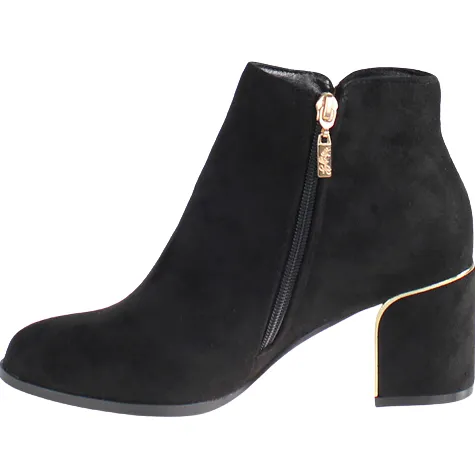 Kate Appleby Boots<Ladies Block Heeled Ankle Boots - LLMinster - Black Suede