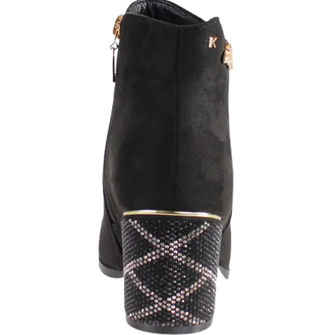 Kate Appleby Boots<Ladies Block Heeled Ankle Boots - Leyburn - Black Suede