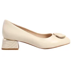 Loretta Vitale Heels<Block Heeled Pumps - C3809 - Beige