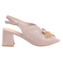 Loretta Vitale Heels<Peep Toe Slingbacks - C9621 - Apricot
