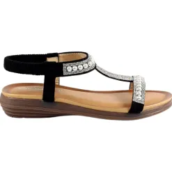 Lunar Sandals<Flat Sandals - Tancy - Black Pearl