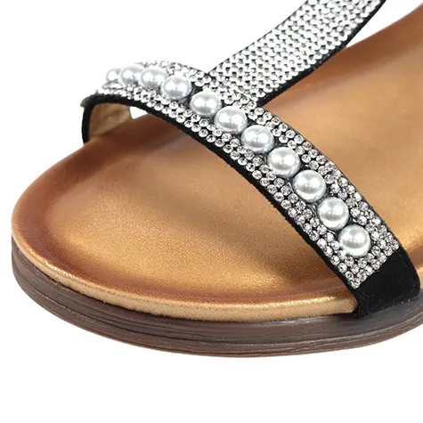 Lunar Sandals<Flat Sandals - Tancy - Black Pearl