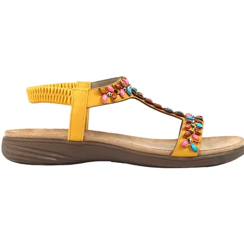 Lunar Sandals<Ladies Flat Sandals - Ravello - Mustard