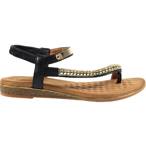 Lunar Sandals<Ladies Flat Sandals - Asia II - Black