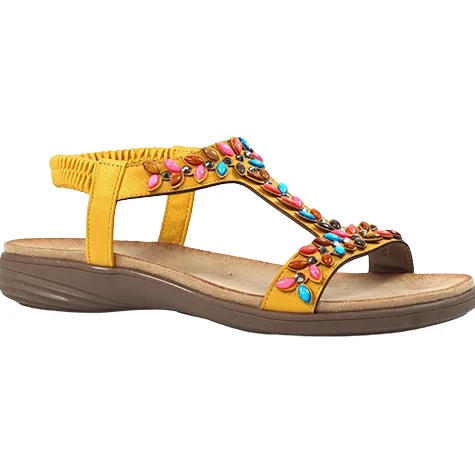 Lunar Sandals<Ladies Flat Sandals - Ravello - Mustard