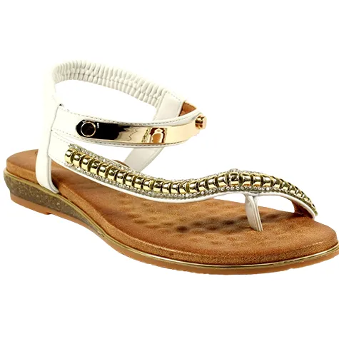 Lunar Sandals<Ladies Flat Sandals - Asia II - White
