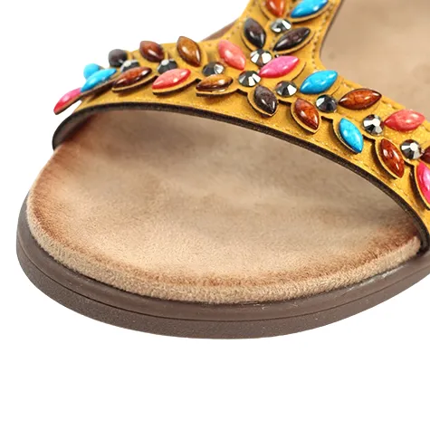 Lunar Sandals<Ladies Flat Sandals - Ravello - Mustard
