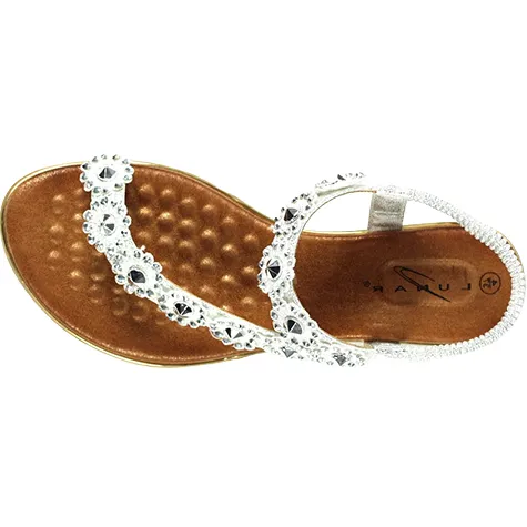 Lunar Sandals<Ladies Flat Sandals - Charlotte II - Silver