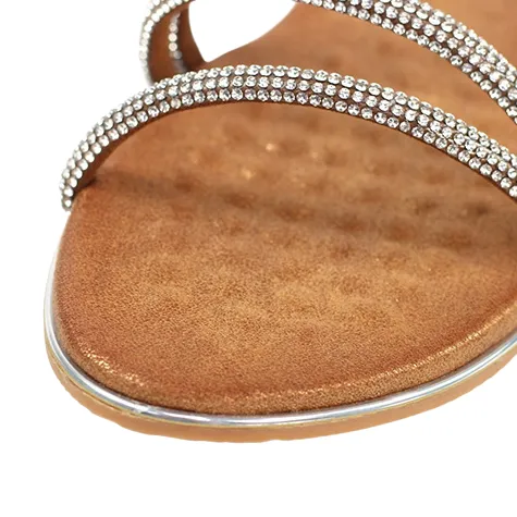 Lunar Sandals<Ladies Flat Sandals - Cortez - Silver