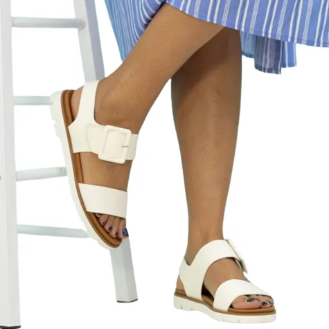 Lunar Sandals<Ladies Flat Sandals - Cher - White