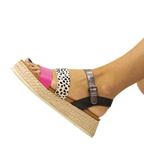 Lunar Sandals<Ladies Flatform Sandals - Summer - Fuchsia