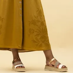 Lunar Sandals<Ladies Flatform Sandals - Summer - White