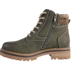 Lunar Boots<Ladies Laced Ankle Boots - Yestin - Olive
