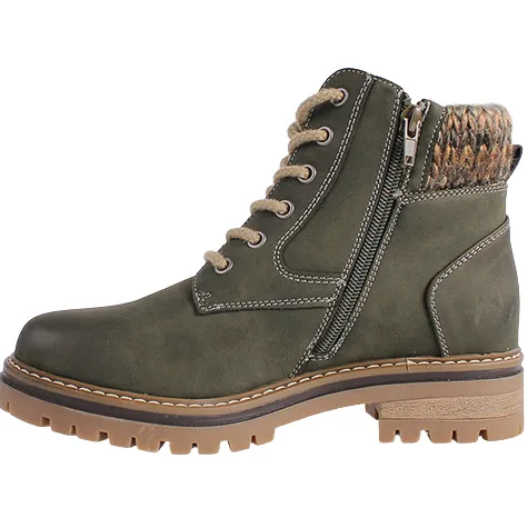 Lunar Boots<Ladies Laced Ankle Boots - Yestin - Olive