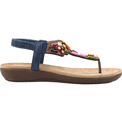 Lunar Sandals<Ladies Toe Post Sandals - Rachel - Blue