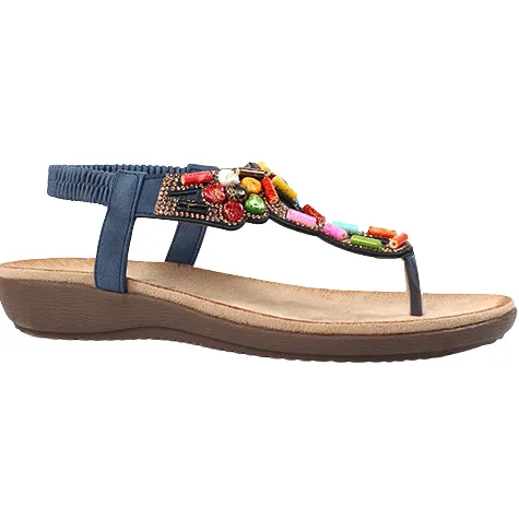 Lunar Sandals<Ladies Toe Post Sandals - Rachel - Blue