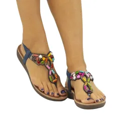 Lunar Sandals<Ladies Toe Post Sandals - Rachel - Blue