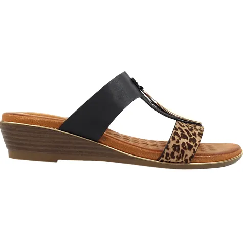 Lunar Sandals<Ladies Wedge Mules - Paradise - Black