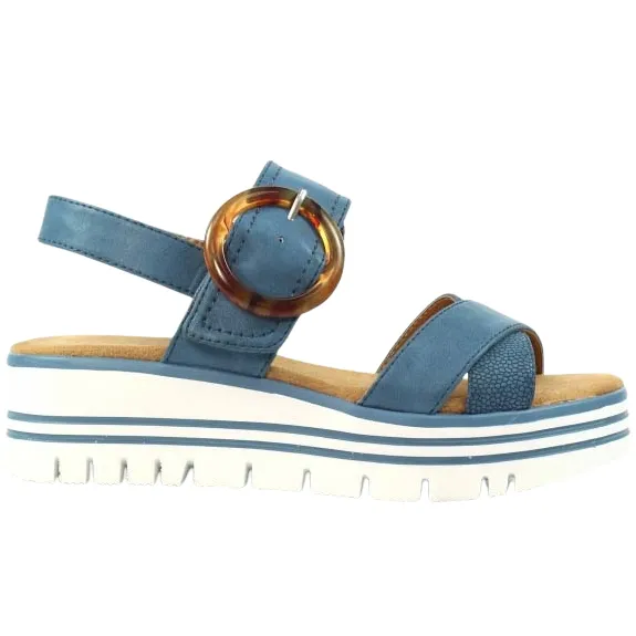 Lunar Sandals<Ladies Wedge Sandals - Elise - Blue